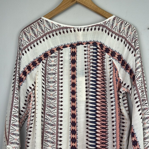 𝅺NEW Roxy “Uptown River” 3/4 Sleeve Blouse Printed Lace Lightweight Size S Top - Picture 12 of 16